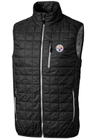 Cutter and Buck Pittsburgh Steelers Mens Black Rainier PrimaLoft Sleeveless Jacket