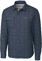 Cutter and Buck Los Angeles Chargers Mens Grey Rainier PrimaLoft Outerwear Lined Jacket