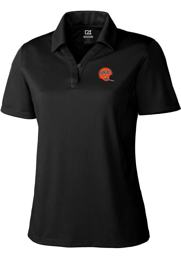 Cutter and Buck Cincinnati Bengals Womens Historic Drytec Genre Short Sleeve Polo Shirt