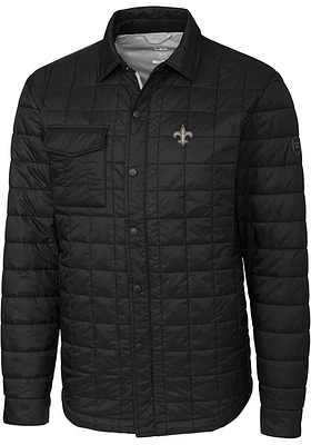 Cutter and Buck New Orleans Saints Mens Black Rainier PrimaLoft Outerwear Lined Jacket