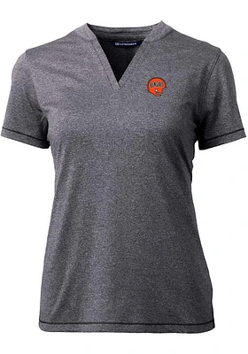 Cutter and Buck Cincinnati Bengals Womens Charcoal Historic Forge Short Sleeve T-Shirt