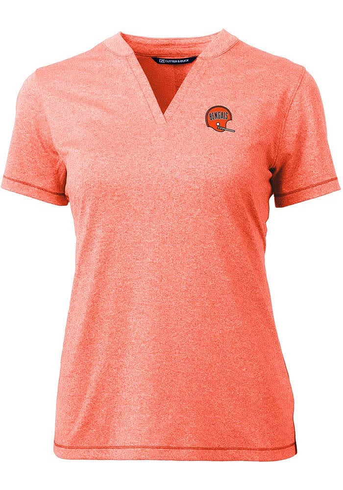 Cutter and Buck Cincinnati Bengals Womens Historic Forge Short Sleeve T-Shirt