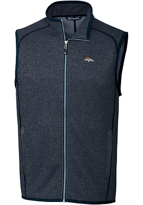 Cutter and Buck Denver Broncos Mens Navy Blue Mainsail Sleeveless Jacket