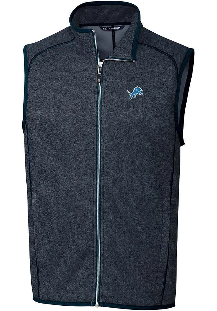 Cutter and Buck Detroit Lions Mens Navy Blue Mainsail Sleeveless Jacket