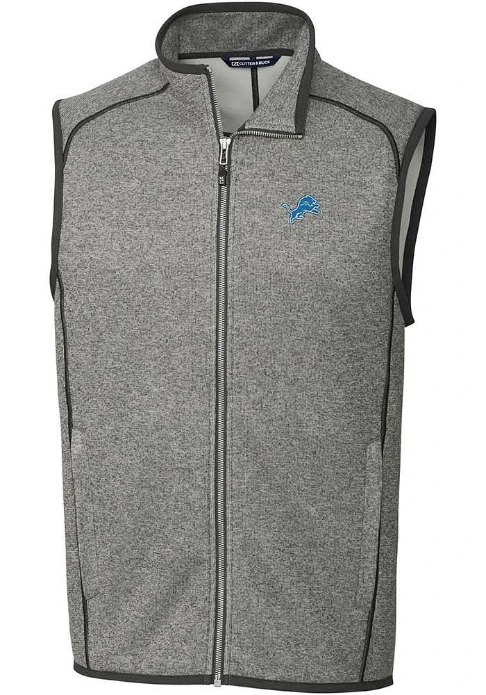 Cutter and Buck Detroit Lions Mens Grey Mainsail Sleeveless Jacket