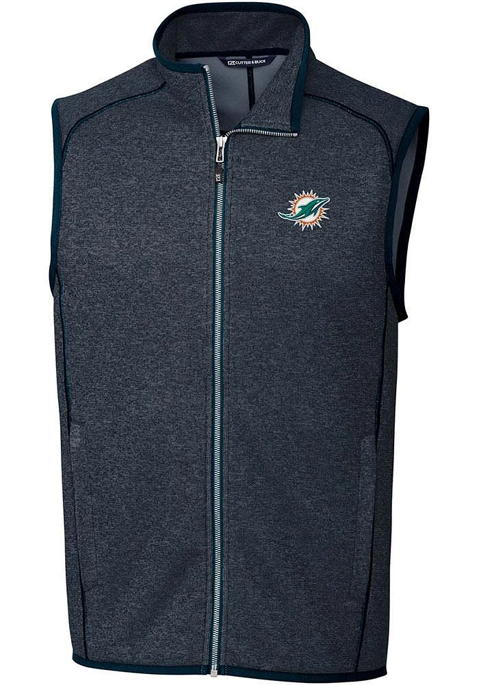 Cutter and Buck Miami Dolphins Mens Navy Blue Mainsail Sleeveless Jacket