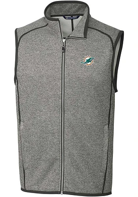 Cutter and Buck Miami Dolphins Mens Grey Mainsail Sleeveless Jacket