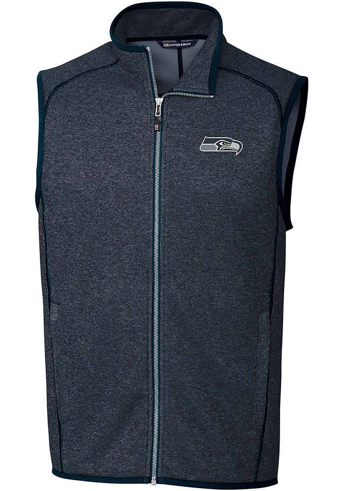 Cutter and Buck Seattle Seahawks Mens Navy Blue Mainsail Sleeveless Jacket
