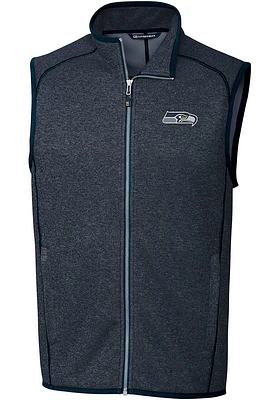Cutter and Buck Seattle Seahawks Mens Navy Blue Mainsail Sleeveless Jacket
