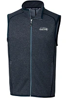 Cutter and Buck Seattle Seahawks Mens Navy Blue Mainsail Sleeveless Jacket