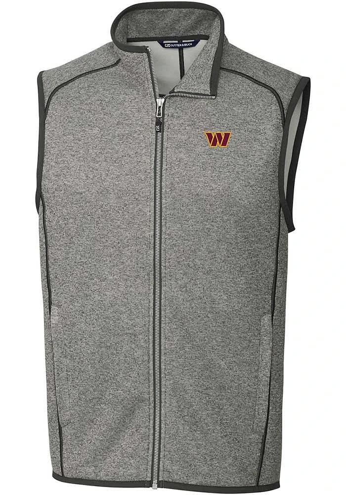 Cutter and Buck Washington Commanders Mens Grey Mainsail Sleeveless Jacket