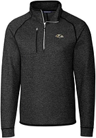 Cutter and Buck Baltimore Ravens Mens Charcoal Mainsail Long Sleeve Qtr Zip Pullover