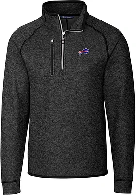 Cutter and Buck Buffalo Bills Mens Charcoal Mainsail Long Sleeve Qtr Zip Pullover