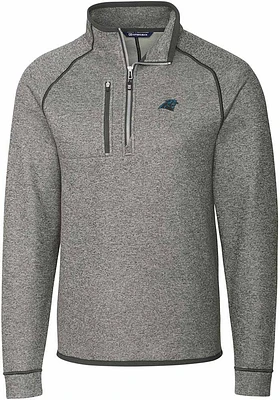 Cutter and Buck Carolina Panthers Mens Grey Mainsail Long Sleeve Qtr Zip Pullover
