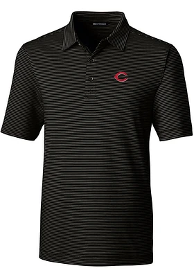 Cutter and Buck Cincinnati Reds Mens Forge Pencil Stripe Short Sleeve Polo