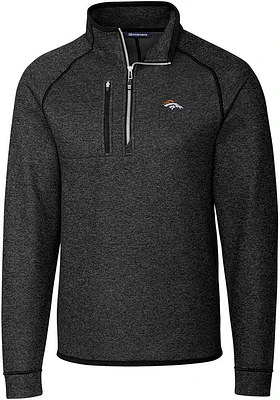 Cutter and Buck Denver Broncos Mens Charcoal Mainsail Long Sleeve Qtr Zip Pullover