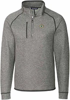 Cutter and Buck Green Bay Packers Mens Grey Mainsail Long Sleeve Qtr Zip Pullover