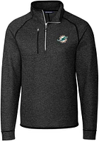 Cutter and Buck Miami Dolphins Mens Charcoal Mainsail Long Sleeve Qtr Zip Pullover