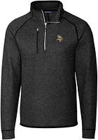 Cutter and Buck Minnesota Vikings Mens Charcoal Mainsail Long Sleeve Qtr Zip Pullover