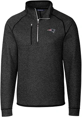 Cutter and Buck New England Patriots Mens Charcoal Mainsail Long Sleeve Qtr Zip Pullover