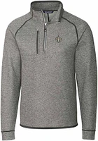Cutter and Buck New Orleans Saints Mens Grey Mainsail Edition Long Sleeve Qtr Zip Pullover