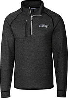 Cutter and Buck Seattle Seahawks Mens Charcoal Mainsail Long Sleeve Qtr Zip Pullover