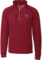 Cutter and Buck Tennessee Titans Mens Red Mainsail Long Sleeve Qtr Zip Pullover