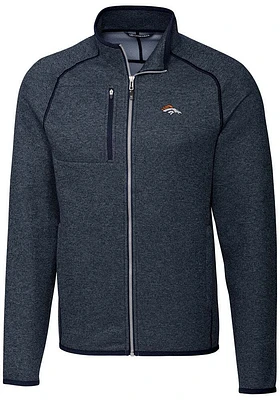 Cutter and Buck Denver Broncos Mens Navy Blue Mainsail Medium Weight Jacket