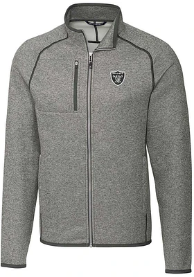 Cutter and Buck Las Vegas Raiders Mens Grey Mainsail Medium Weight Jacket