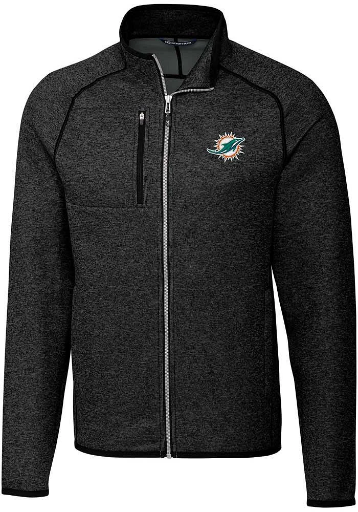 Cutter and Buck Miami Dolphins Mens Charcoal Mainsail Medium Weight Jacket