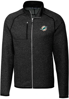 Cutter and Buck Miami Dolphins Mens Charcoal Mainsail Medium Weight Jacket