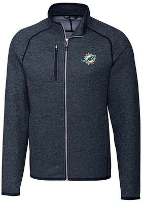 Cutter and Buck Miami Dolphins Mens Navy Blue Mainsail Medium Weight Jacket