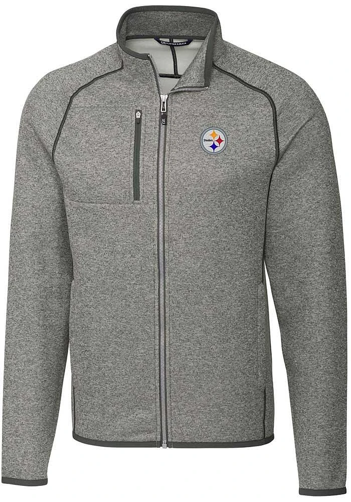 Cutter and Buck Pittsburgh Steelers Mens Grey Mainsail Medium Weight Jacket