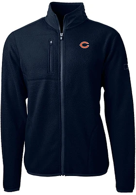 Cutter and Buck Chicago Bears Mens Navy Blue Cascade Sherpa Light Weight Jacket