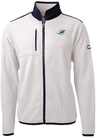 Cutter and Buck Miami Dolphins Mens White Cascade Sherpa Light Weight Jacket