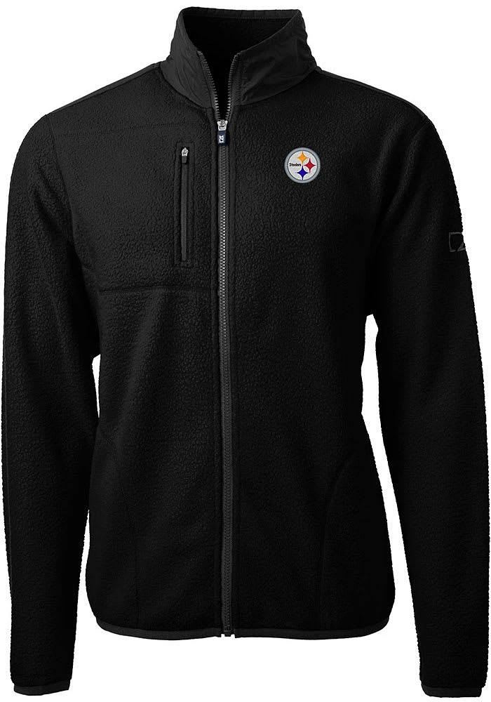 Cutter and Buck Pittsburgh Steelers Mens Black Cascade Sherpa Light Weight Jacket