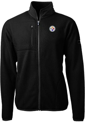Cutter and Buck Pittsburgh Steelers Mens Black Cascade Sherpa Light Weight Jacket