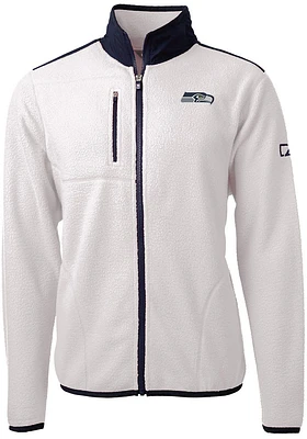 Cutter and Buck Seattle Seahawks Mens White Cascade Sherpa Light Weight Jacket