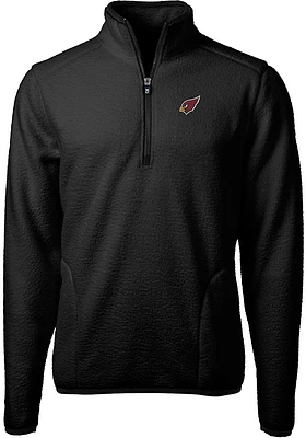 Cutter and Buck Arizona Cardinals Mens Black Cascade Sherpa Long Sleeve Qtr Zip Pullover