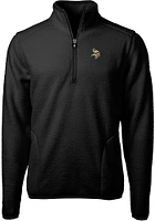 Cutter and Buck Minnesota Vikings Mens Black Cascade Sherpa Long Sleeve Qtr Zip Pullover