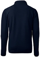 Cutter and Buck Tennessee Titans Mens Navy Blue Cascade Sherpa Long Sleeve Qtr Zip Pullover