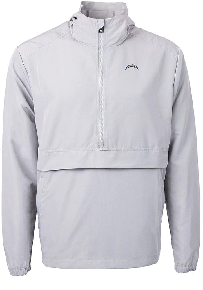Cutter and Buck Los Angeles Chargers Mens Grey Charter Eco Pullover Jackets