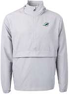 Cutter and Buck Miami Dolphins Mens Grey Charter Eco Pullover Jackets