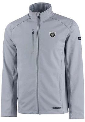 Cutter and Buck Las Vegas Raiders Mens Charcoal Evoke Light Weight Jacket