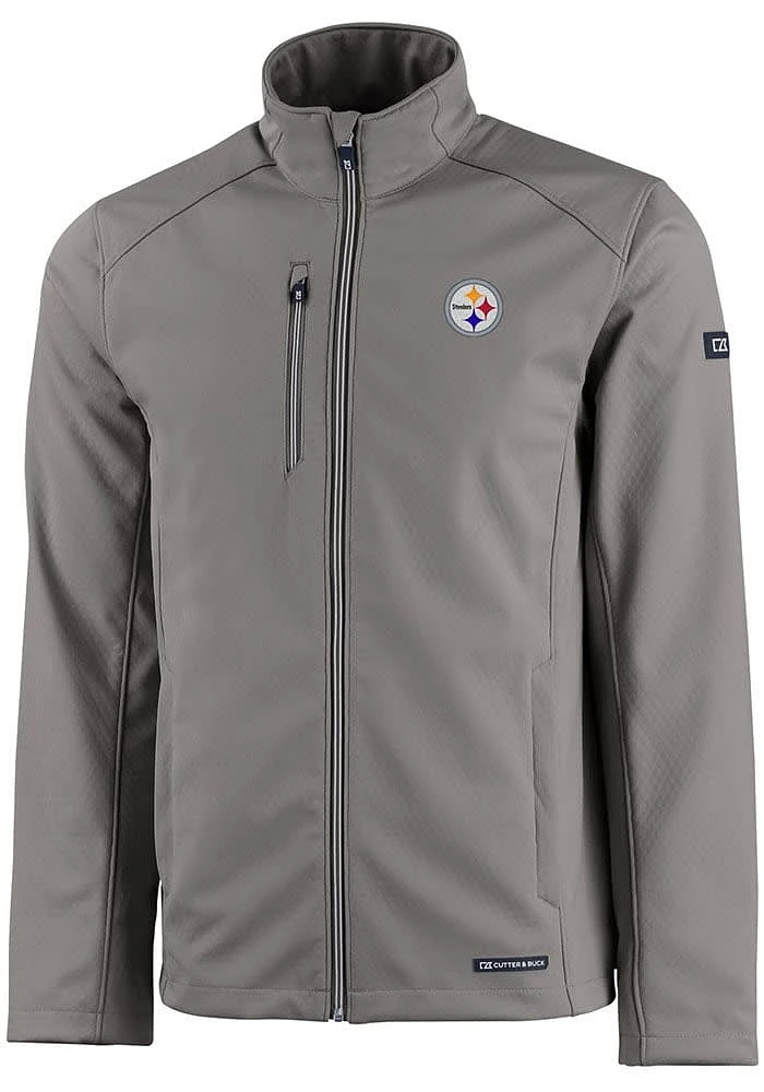 Cutter and Buck Pittsburgh Steelers Mens Grey Evoke Light Weight Jacket