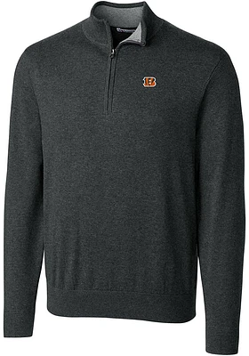 Cutter and Buck Cincinnati Bengals Mens Charcoal Lakemont Long Sleeve Qtr Zip Pullover