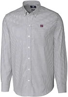 Cutter and Buck New York Giants Mens Charcoal Stretch Oxford Stripe Long Sleeve Dress Shirt