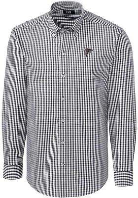 Cutter and Buck Atlanta Falcons Mens Charcoal Easy Care Long Sleeve Dress Shirt