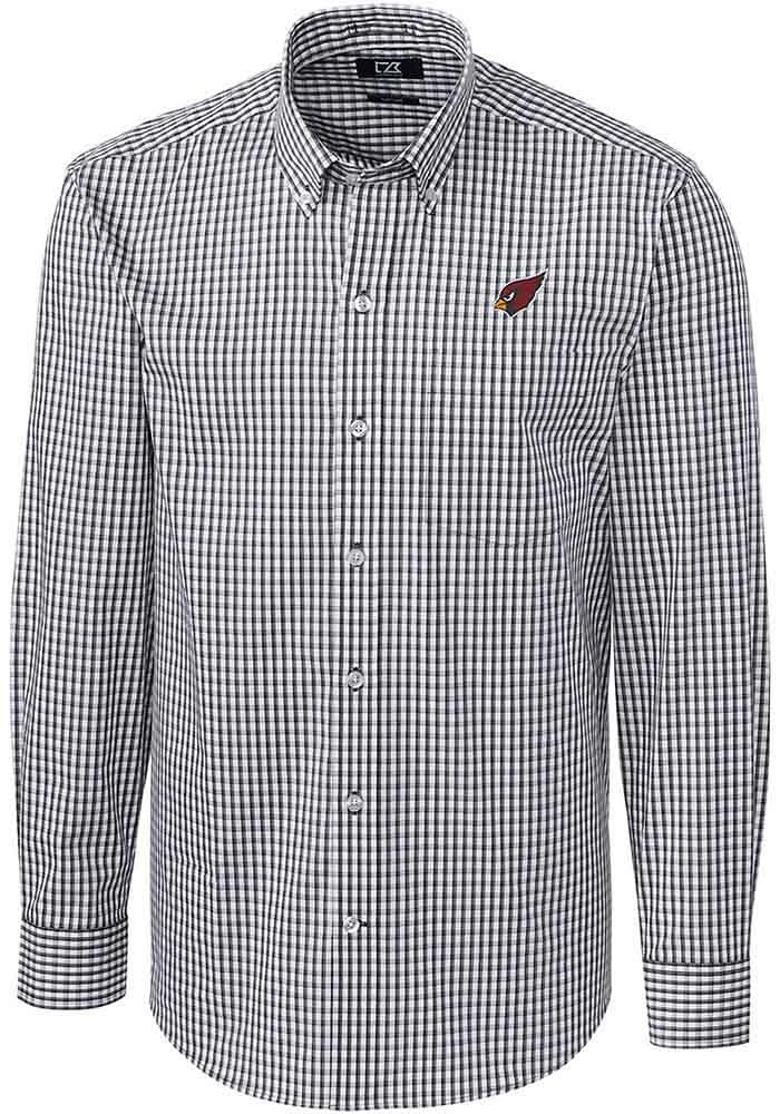 Cutter and Buck Arizona Cardinals Mens Charcoal Easy Care Long Sleeve Dress Shirt