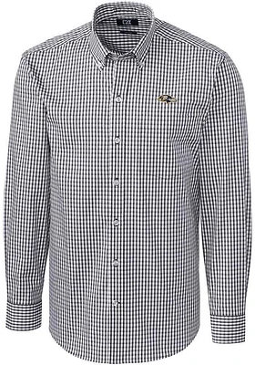 Cutter and Buck Baltimore Ravens Mens Charcoal Easy Care Long Sleeve Dress Shirt